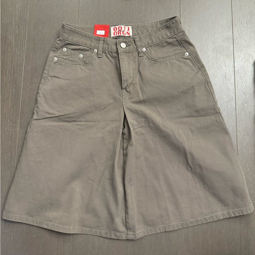 Cotton Midi Jean Skirt
